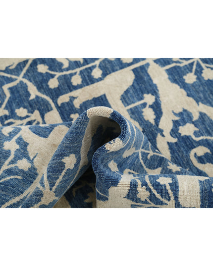 Serenity 4' 10" X 9' 0" Hand Knotted Wool Rug 4' 10" X 9' 0" (147 X 274) / Blue / Wool