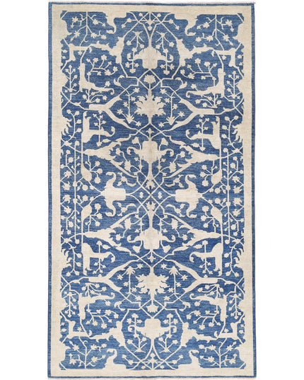 Serenity 4' 10" X 9' 0" Hand Knotted Wool Rug 4' 10" X 9' 0" (147 X 274) / Blue / Wool