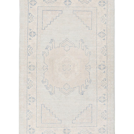 Serenity 2' 11" X 4' 9" Hand Knotted Wool Rug 2' 11" X 4' 9" (89 X 145) / Blue / Wool