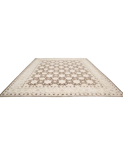 Serenity 11' 8" X 14' 5" Hand Knotted Wool Rug 11' 8" X 14' 5" (356 X 440) / Brown / Wool