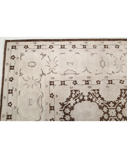 Serenity 11' 8" X 14' 5" Hand Knotted Wool Rug 11' 8" X 14' 5" (356 X 440) / Brown / Wool