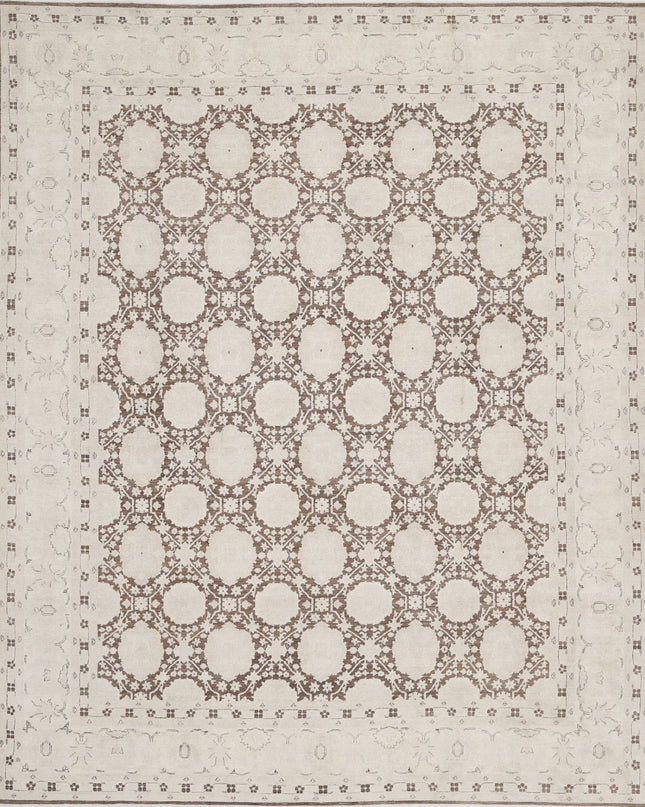 Serenity 11' 8" X 14' 5" Hand Knotted Wool Rug 11' 8" X 14' 5" (356 X 440) / Brown / Wool