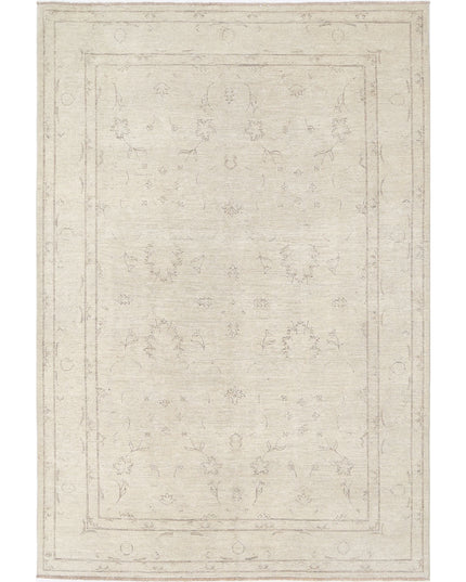 Serenity 5' 11" X 8' 7" Hand Knotted Wool Rug 5' 11" X 8' 7" (180 X 262) / Ivory / Wool