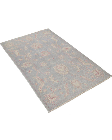 Serenity 3' 2" X 5' 1" Hand Knotted Wool Rug 3' 2" X 5' 1" (97 X 155) / Grey / Wool