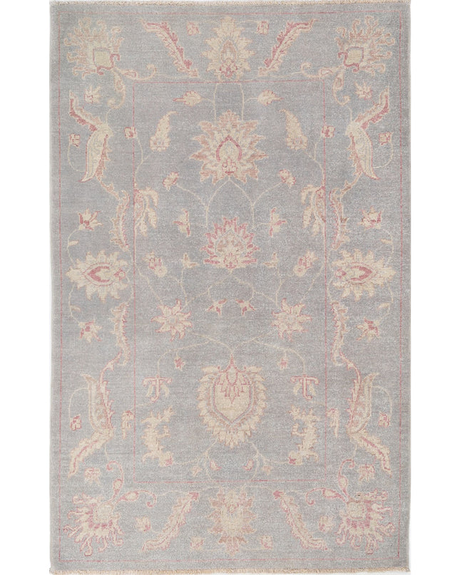 Serenity 3' 2" X 5' 1" Hand Knotted Wool Rug 3' 2" X 5' 1" (97 X 155) / Grey / Wool