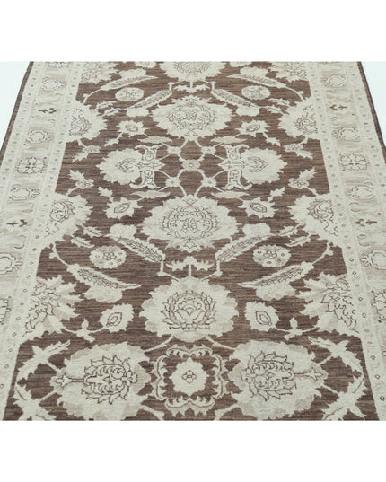 Serenity 3' 11" X 12' 5" Hand Knotted Wool Rug 3' 11" X 12' 5" (119 X 379) / Brown / Wool