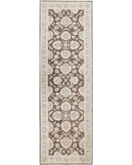 Serenity 3' 11" X 12' 5" Hand Knotted Wool Rug 3' 11" X 12' 5" (119 X 379) / Brown / Wool