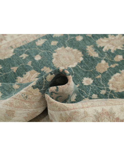 Serenity 6' 5" X 13' 0" Hand Knotted Wool Rug 6' 5" X 13' 0" (196 X 396) / Green / Wool