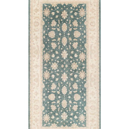 Serenity 6' 5" X 13' 0" Hand Knotted Wool Rug 6' 5" X 13' 0" (196 X 396) / Green / Wool
