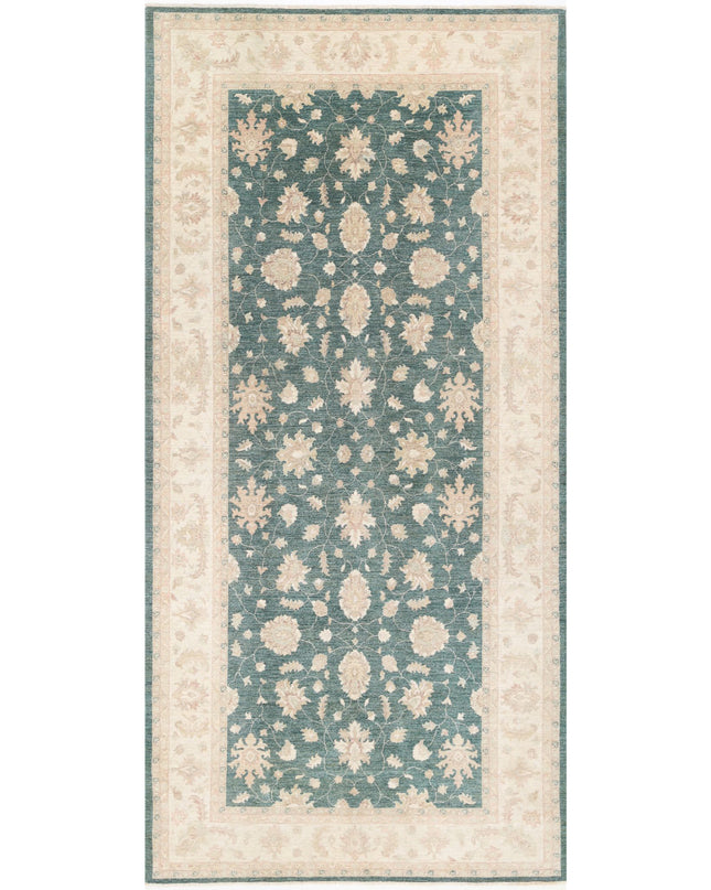 Serenity 6' 5" X 13' 0" Hand Knotted Wool Rug 6' 5" X 13' 0" (196 X 396) / Green / Wool