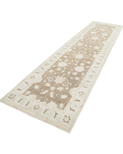 Serenity 3' 9" X 13' 10" Hand Knotted Wool Rug 3' 9" X 13' 10" (114 X 422) / Brown / Wool