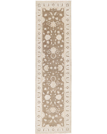 Serenity 3' 9" X 13' 10" Hand Knotted Wool Rug 3' 9" X 13' 10" (114 X 422) / Brown / Wool
