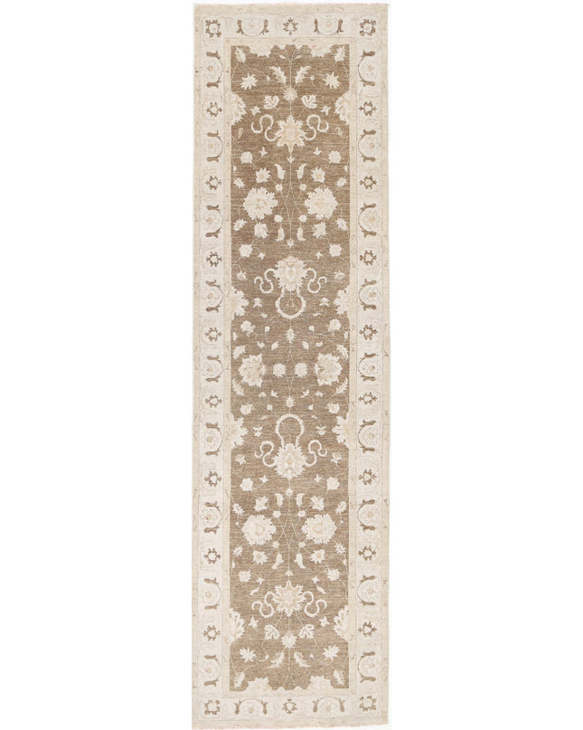 Serenity 3' 9" X 13' 10" Hand Knotted Wool Rug 3' 9" X 13' 10" (114 X 422) / Brown / Wool