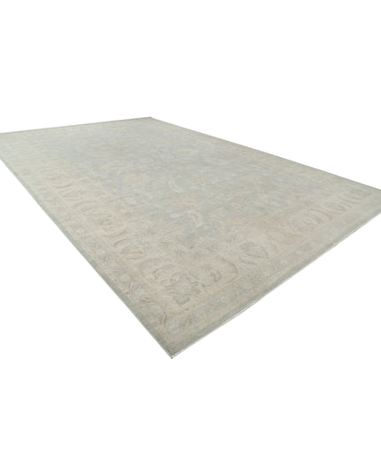 Serenity 13' 2" X 20' 6" Hand Knotted Wool Rug 13' 2" X 20' 6" (401 X 625) / Green / Wool