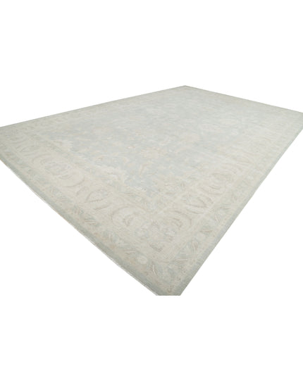 Serenity 13' 2" X 20' 6" Hand Knotted Wool Rug 13' 2" X 20' 6" (401 X 625) / Green / Wool