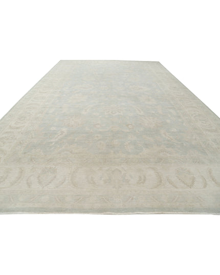 Serenity 13' 2" X 20' 6" Hand Knotted Wool Rug 13' 2" X 20' 6" (401 X 625) / Green / Wool