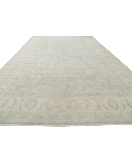 Serenity 13' 2" X 20' 6" Hand Knotted Wool Rug 13' 2" X 20' 6" (401 X 625) / Green / Wool