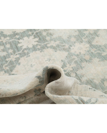 Serenity 12' 10" X 15' 7" Hand Knotted Wool Rug 12' 10" X 15' 7" (391 X 475) / Green / Wool