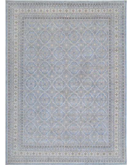 Serenity 14' 1" X 18' 9" Hand Knotted Wool Rug 14' 1" X 18' 9" (429 X 572) / Blue / Wool