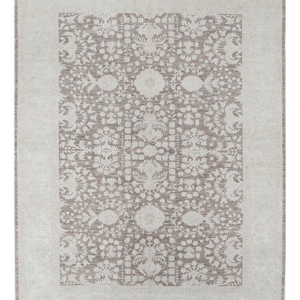 Serenity 6' 1" X 7' 10" Hand Knotted Wool Rug 6' 1" X 7' 10" (185 X 239) / Brown / Wool