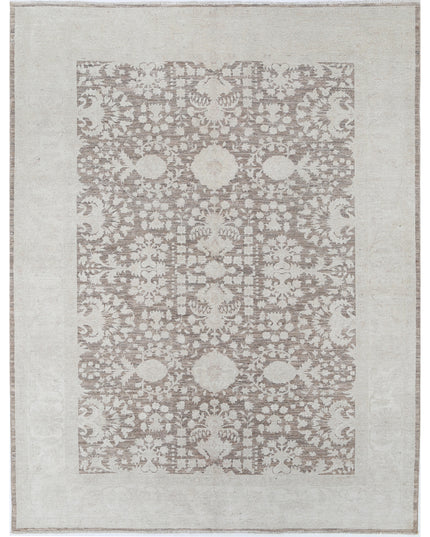 Serenity 6' 1" X 7' 10" Hand Knotted Wool Rug 6' 1" X 7' 10" (185 X 239) / Brown / Wool
