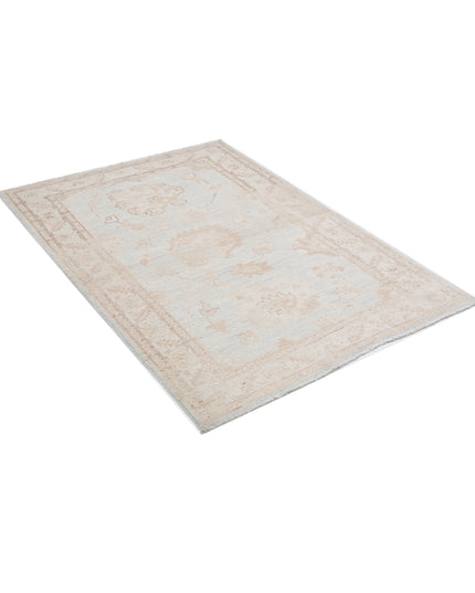 Serenity 3' 2" X 4' 7" Hand Knotted Wool Rug 3' 2" X 4' 7" (97 X 140) / Blue / Wool