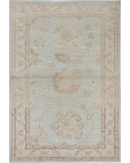 Serenity 3' 2" X 4' 7" Hand Knotted Wool Rug 3' 2" X 4' 7" (97 X 140) / Blue / Wool