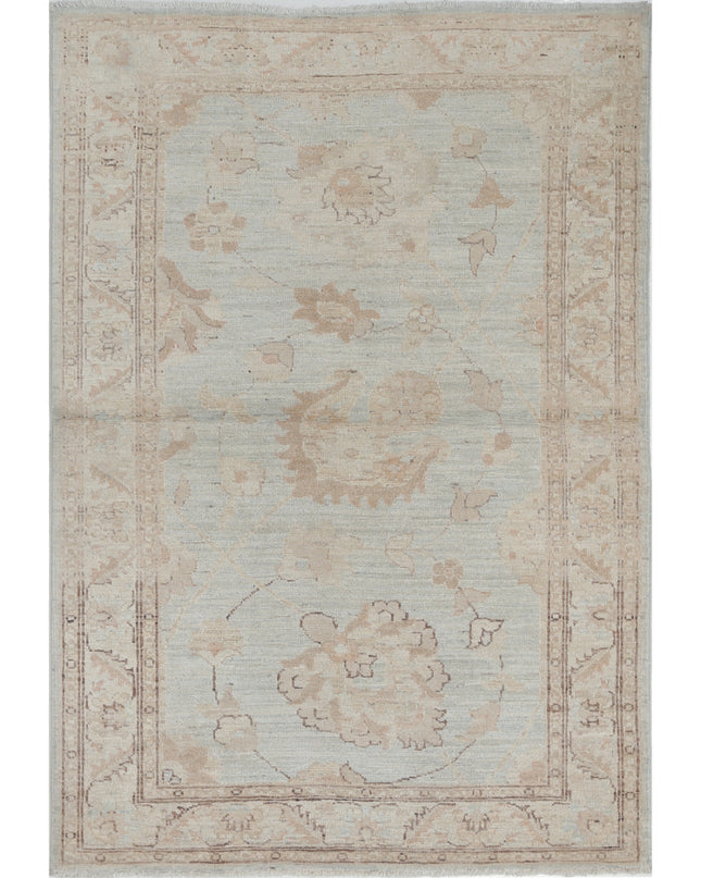 Serenity 3' 2" X 4' 7" Hand Knotted Wool Rug 3' 2" X 4' 7" (97 X 140) / Blue / Wool