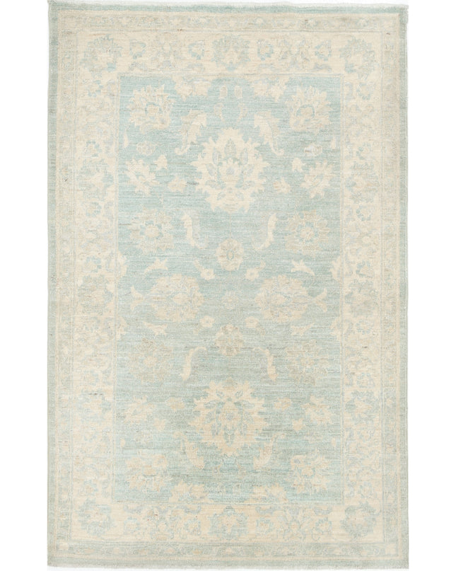 Serenity 3' 2" X 4' 10" Hand Knotted Wool Rug 3' 2" X 4' 10" (97 X 147) / Green / Wool