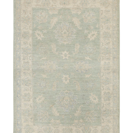 Serenity 3' 1" X 4' 7" Hand Knotted Wool Rug 3' 1" X 4' 7" (94 X 140) / Green / Wool