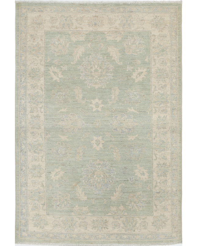 Serenity 3' 1" X 4' 7" Hand Knotted Wool Rug 3' 1" X 4' 7" (94 X 140) / Green / Wool