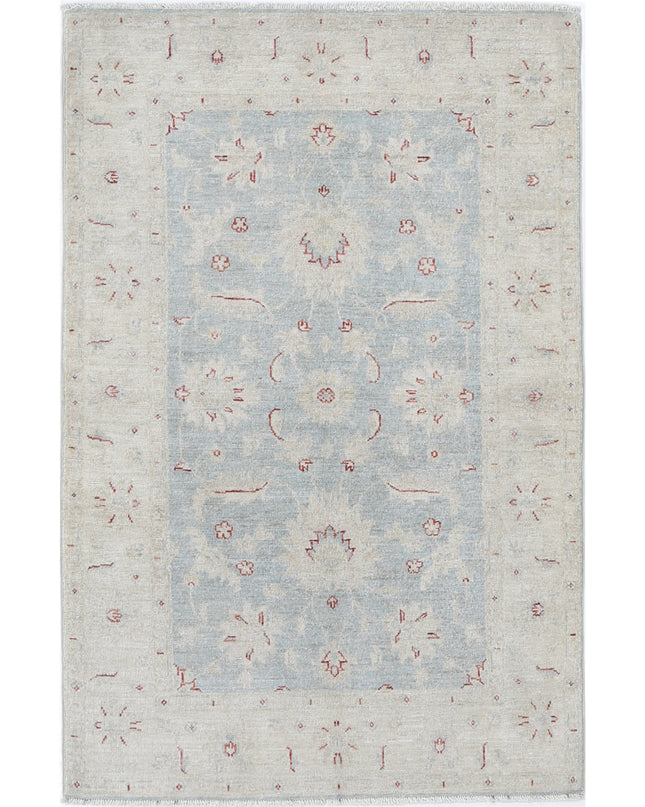 Serenity 3' 2" X 4' 11" Hand Knotted Wool Rug 3' 2" X 4' 11" (97 X 150) / Blue / Wool