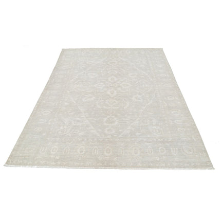 Serenity 5' 8" X 7' 5" Wool Hand-Knotted Rug 5' 8" X 7' 5" (173 X 226) / Grey / Grey