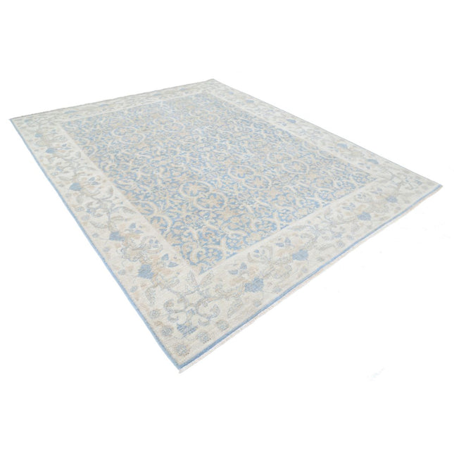 Serenity 8' 0" X 9' 9" Hand Knotted Wool Rug 8' 0" X 9' 9" (244 X 297) / Blue / Ivory