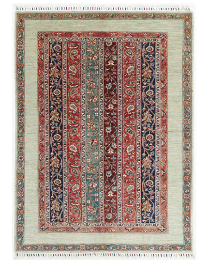 Shaal 5' 9" X 7' 9" Hand Knotted Wool Rug 5' 9" X 7' 9" (175 X 236) / Multi / Wool