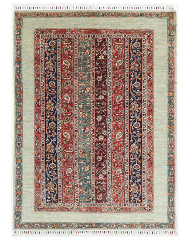 Shaal 5' 9" X 7' 9" Hand Knotted Wool Rug 5' 9" X 7' 9" (175 X 236) / Multi / Wool