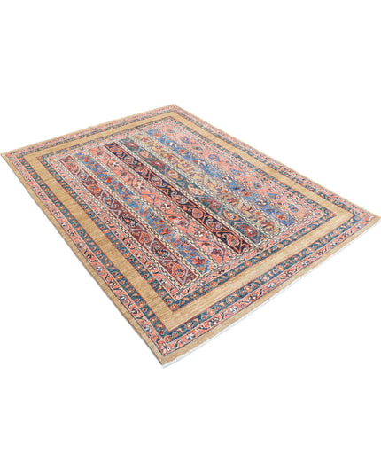 Shaal 4' 11" X 6' 6" Hand Knotted Wool Rug 4' 11" X 6' 6" (150 X 198) / Brown / Wool