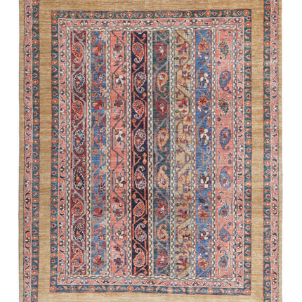 Shaal 4' 11" X 6' 6" Hand Knotted Wool Rug 4' 11" X 6' 6" (150 X 198) / Brown / Wool