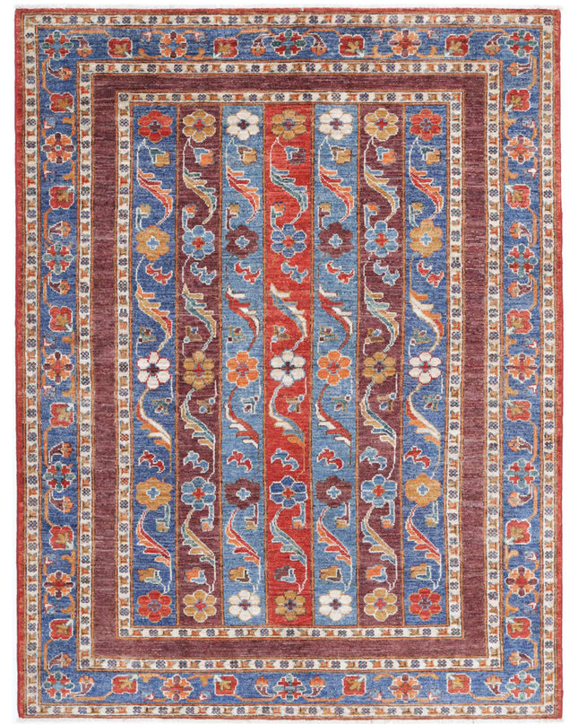 Shaal 5' 0" X 6' 7" Hand Knotted Wool Rug 5' 0" X 6' 7" (152 X 201) / Red / Wool