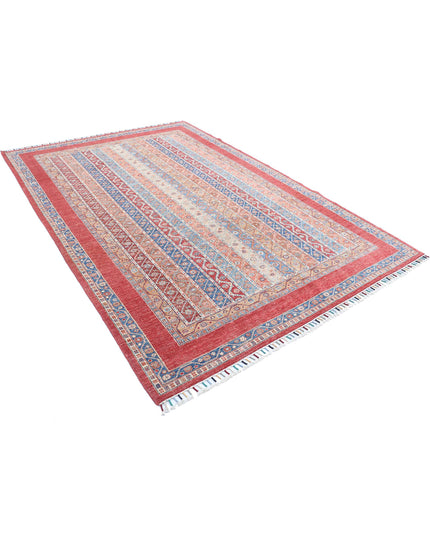 Shaal 6' 8" X 9' 7" Hand Knotted Wool Rug 6' 8" X 9' 7" (203 X 292) / Red / Wool