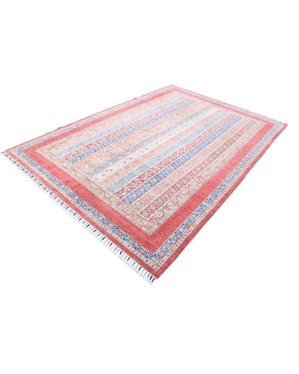 Shaal 6' 8" X 9' 7" Hand Knotted Wool Rug 6' 8" X 9' 7" (203 X 292) / Red / Wool