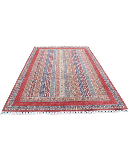 Shaal 6' 8" X 9' 7" Hand Knotted Wool Rug 6' 8" X 9' 7" (203 X 292) / Red / Wool