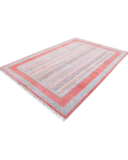 Shaal 6' 8" X 9' 8" Hand Knotted Wool Rug 6' 8" X 9' 8" (203 X 295) / Red / Wool