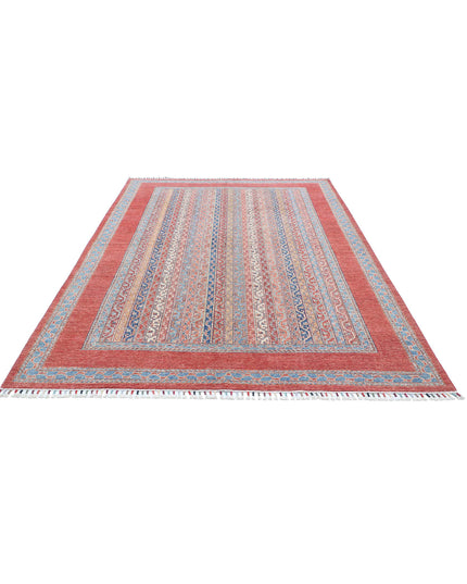 Shaal 6' 8" X 9' 8" Hand Knotted Wool Rug 6' 8" X 9' 8" (203 X 295) / Red / Wool