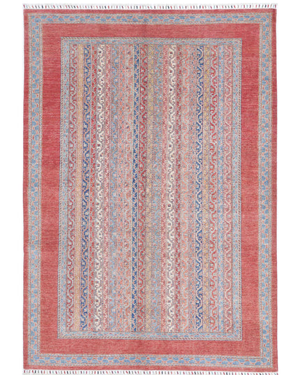 Shaal 6' 8" X 9' 8" Hand Knotted Wool Rug 6' 8" X 9' 8" (203 X 295) / Red / Wool