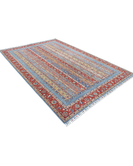 Shaal 6' 7" X 9' 9" Hand Knotted Wool Rug 6' 7" X 9' 9" (201 X 297) / Red / Wool