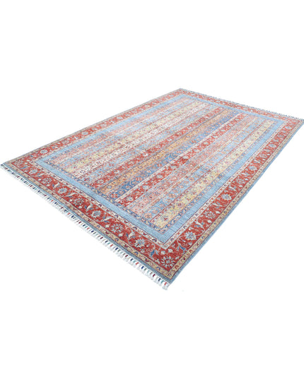 Shaal 6' 7" X 9' 9" Hand Knotted Wool Rug 6' 7" X 9' 9" (201 X 297) / Red / Wool