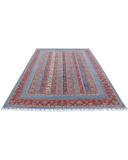 Shaal 6' 7" X 9' 6" Hand Knotted Wool Rug 6' 7" X 9' 6" (201 X 290) / Blue / Wool