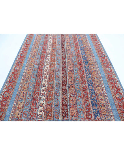 Shaal 6' 7" X 9' 6" Hand Knotted Wool Rug 6' 7" X 9' 6" (201 X 290) / Blue / Wool