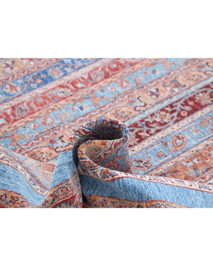 Shaal 6' 7" X 9' 6" Hand Knotted Wool Rug 6' 7" X 9' 6" (201 X 290) / Blue / Wool